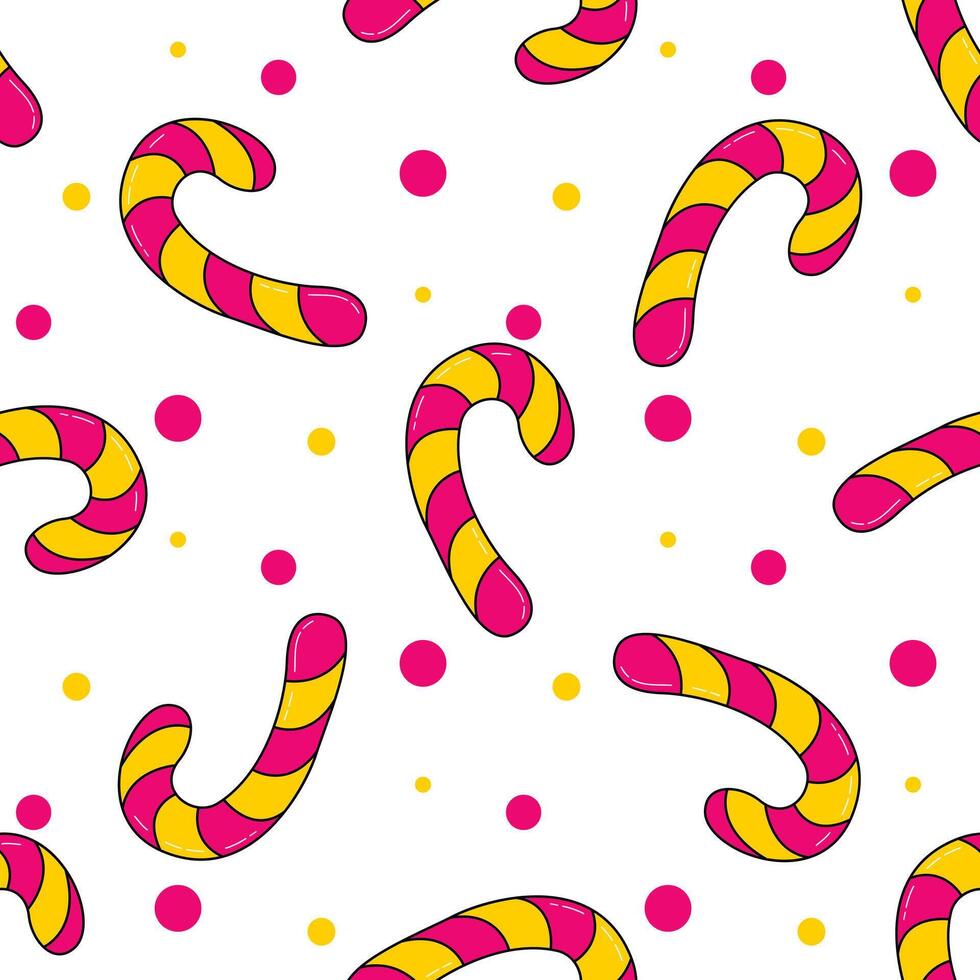 Striped bright candy cane seamless pattern vector