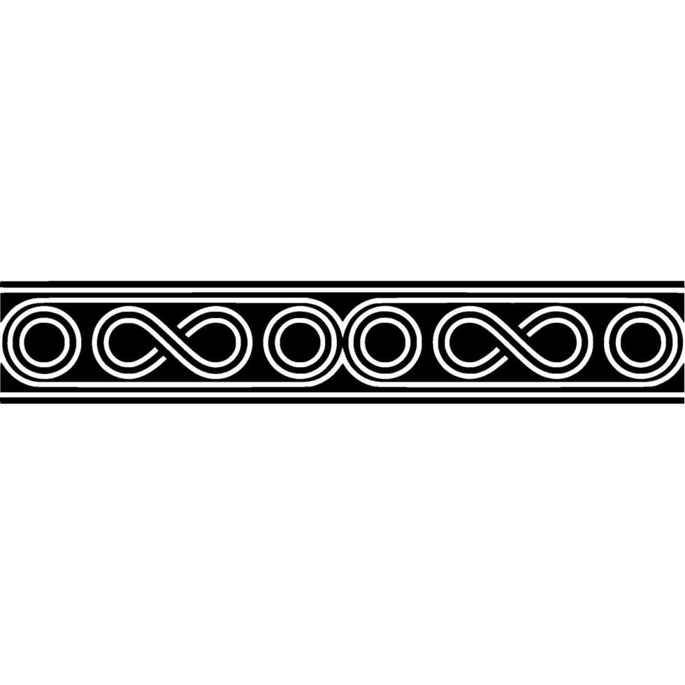 Geometric Infinity Loop Border in Black and White. vector