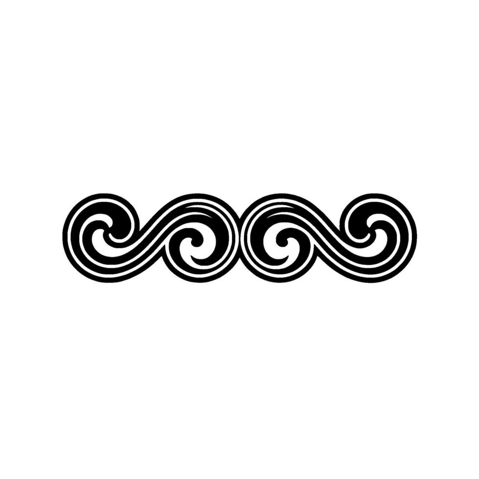Black Swirl Ornament on White Background - Decorative Element. vector