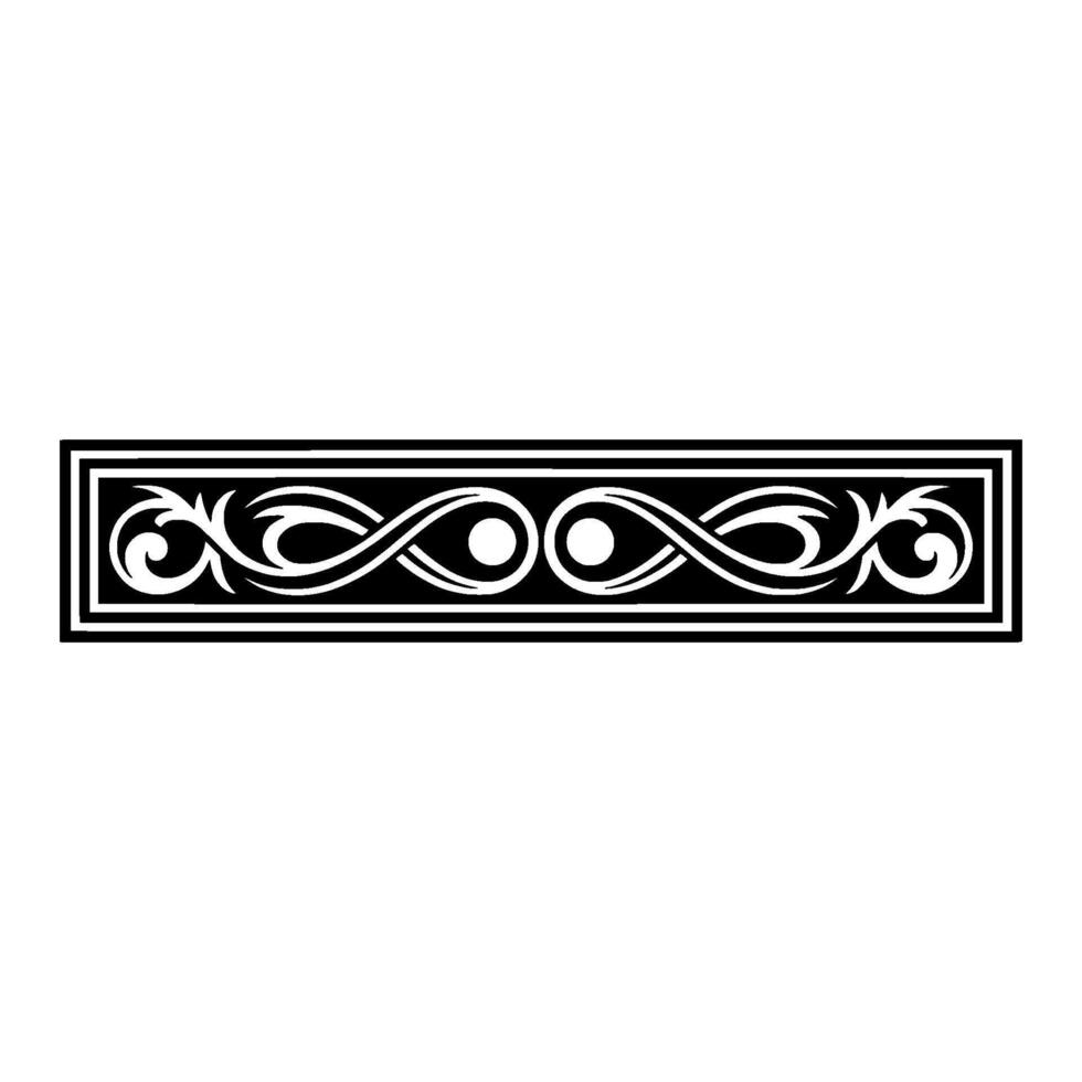 Ornate Black White Border , Abstract Geometric Pattern. vector