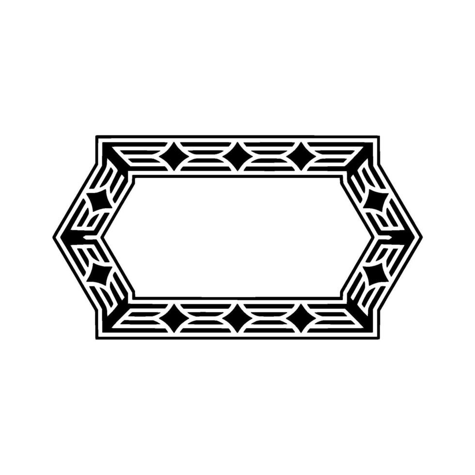 Geometric Black and White Frame , Art Deco Style. vector
