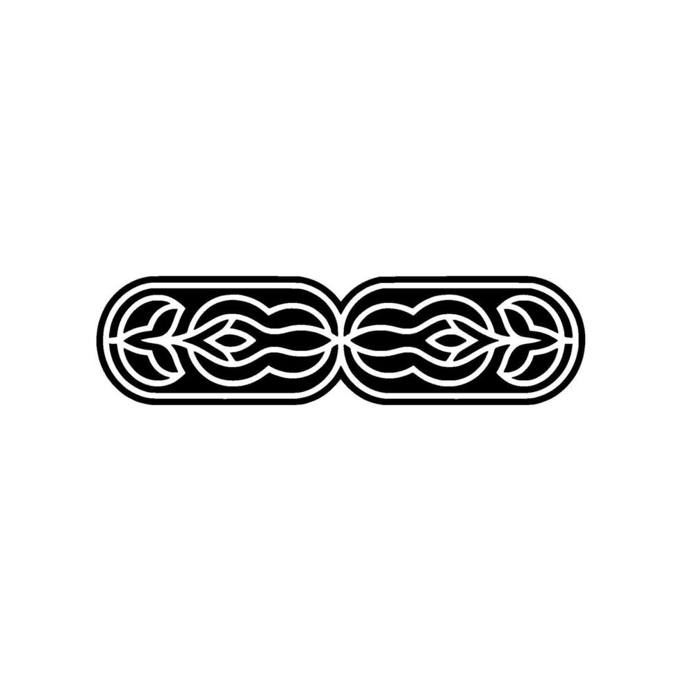 Abstract Floral Symmetry Border, Minimalist , Black White. vector