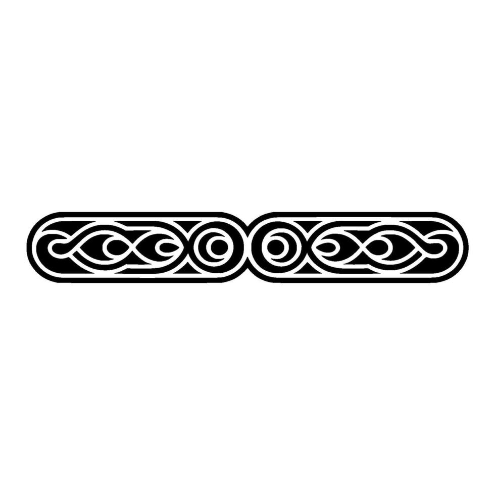 Abstract Celtic Knotwork Element, Black White, Minimalist Style. vector
