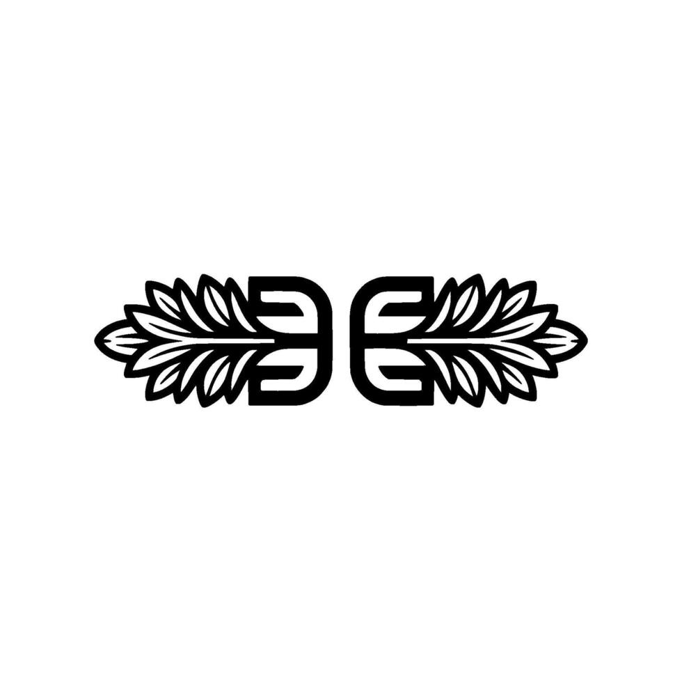 Elegant Deco , Botanical Leaves and Geometric Shapes, Black White. vector