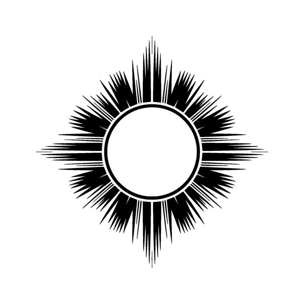 Black and White Burst Element. vector