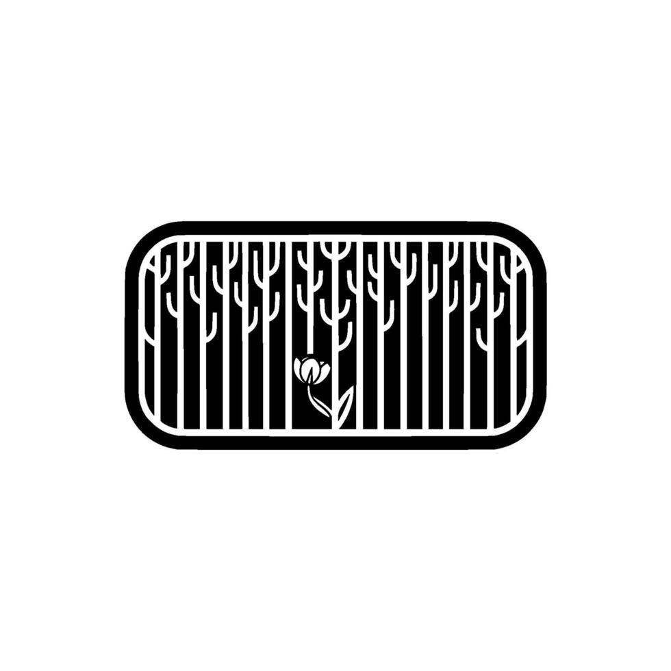 Minimalist Tulip Forest , Black White, Geometric, Modern. vector