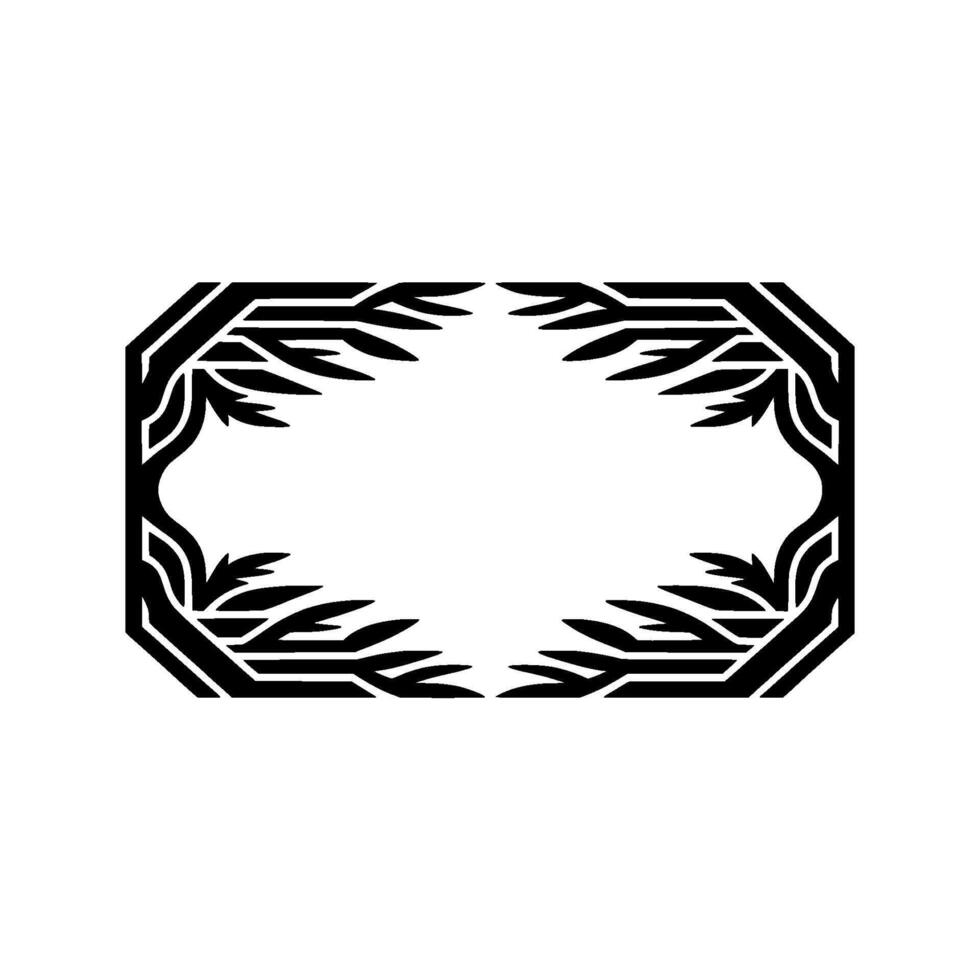 Geometric Leaf Frame on White Background, Modern Minimalist. vector