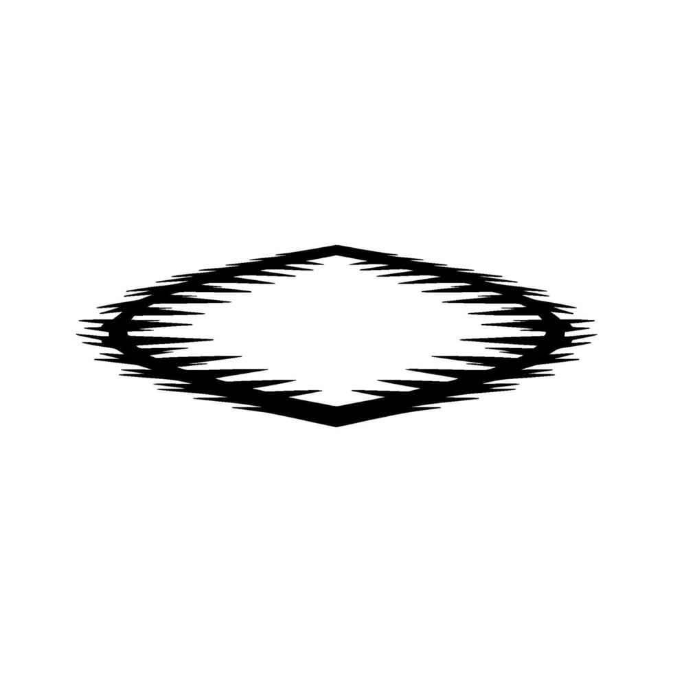 Geometric Thorned Diamond Minimalist Black White. vector