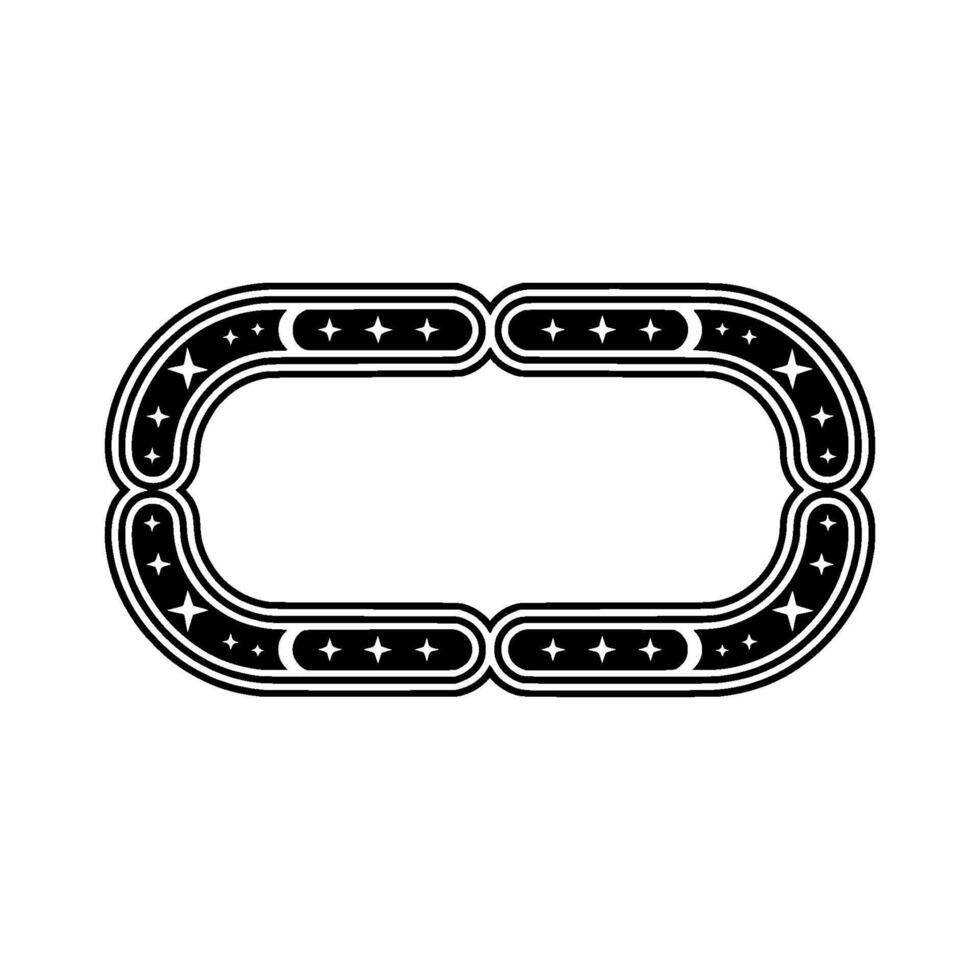 Retro Starburst Frame, Black and White Geometric. vector