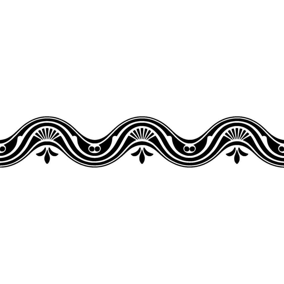 Elegant Black and White Wavy Border. vector