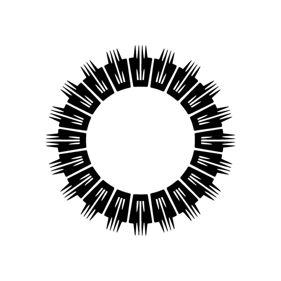 Modern Geometric Ring in Black and White. vector