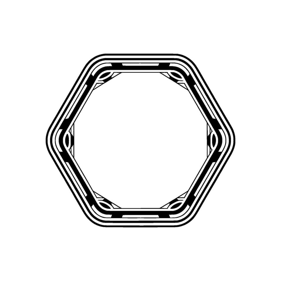 Geometric Hexagon Frame Art Deco Style, Minimalist. vector