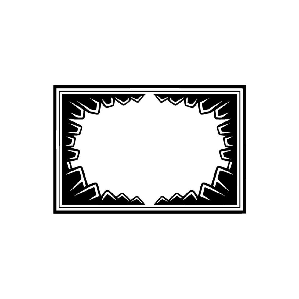 Geometric Black White Border Frame, Abstract Edge , Minimalist Elegance. vector