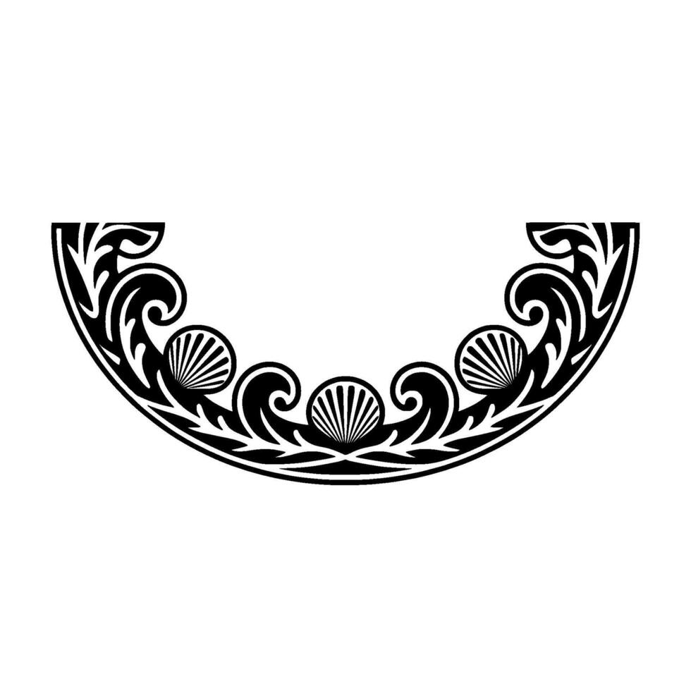 Elegant Art Deco Border Element, Black and White Decoration. vector