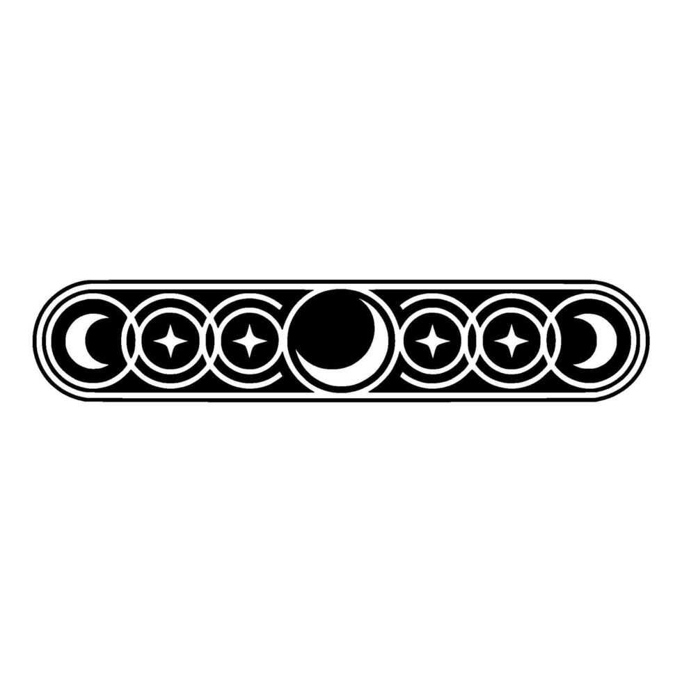 Celestial Pattern Border Moons, Stars, and Geometric. vector