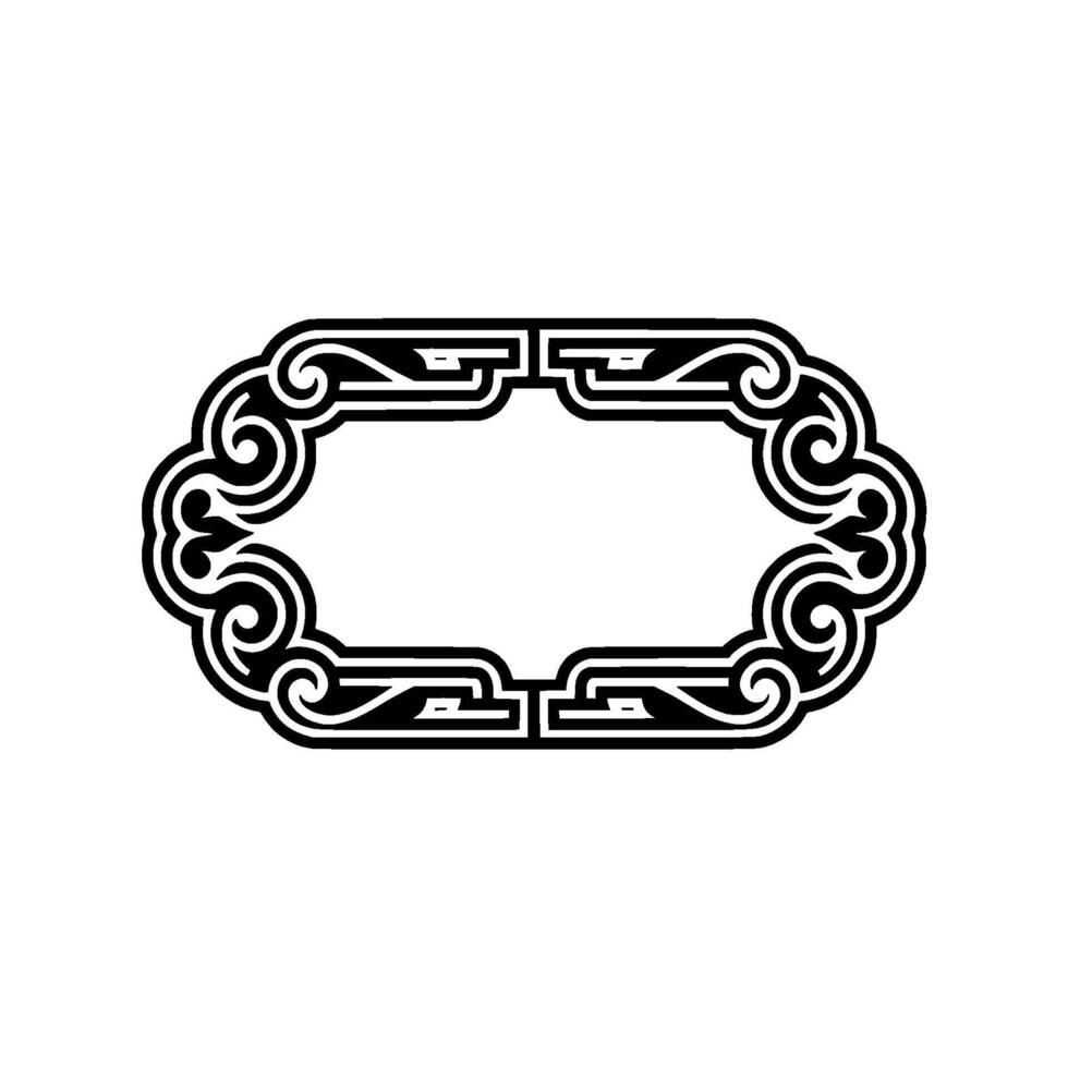 Elegant Ornate Frame, Black and White , Isolated on Gray. vector