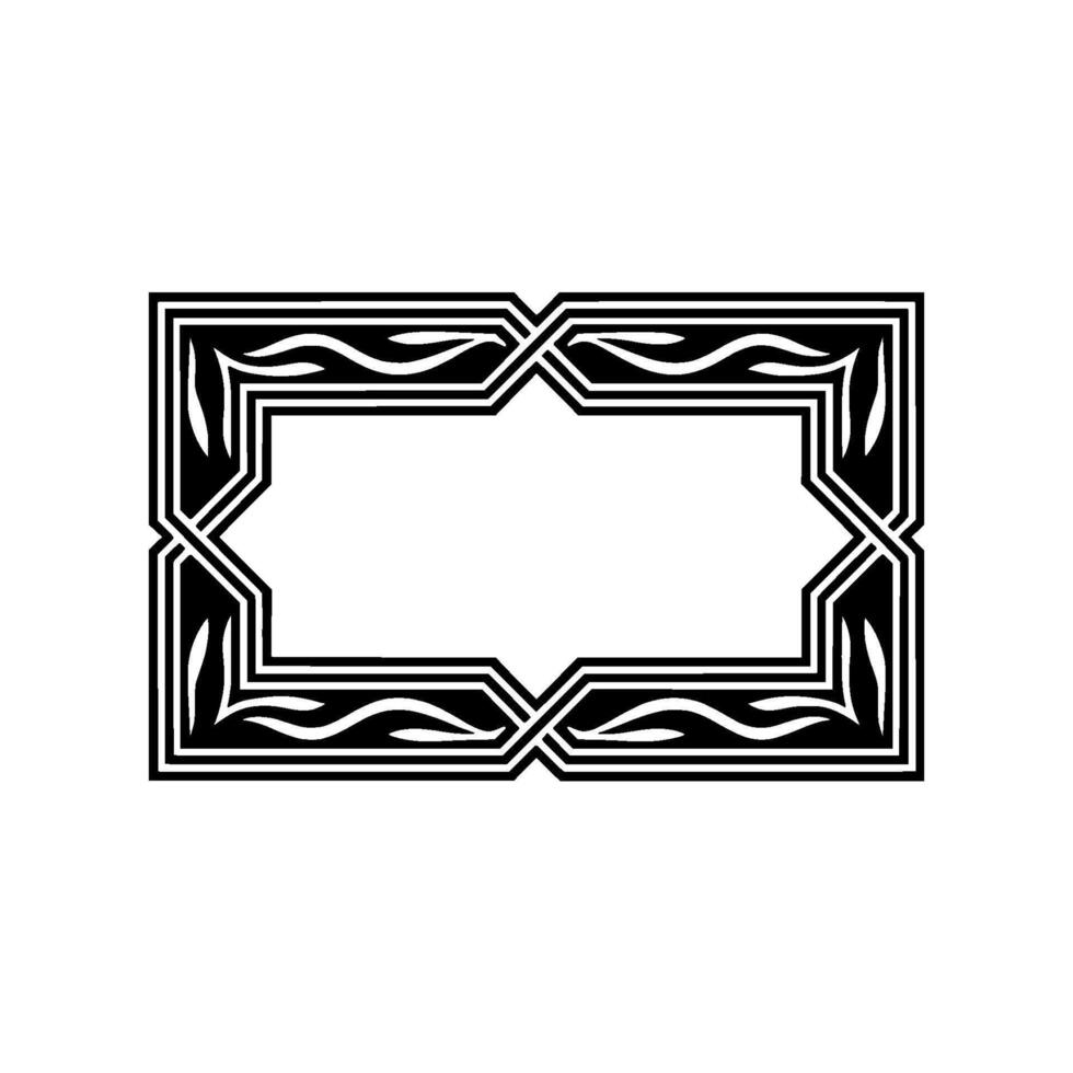 Elegant Geometric Black and White Frame, Illustration. vector