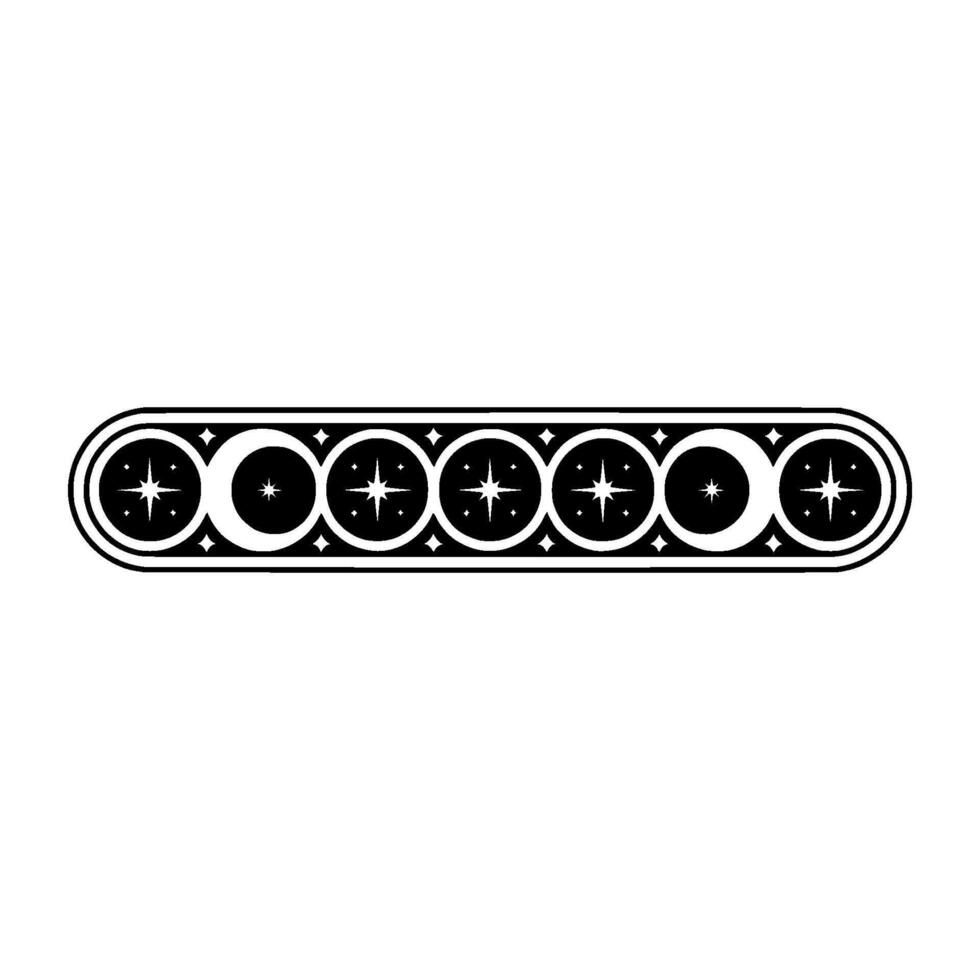 Celestial Ornament - Black and White Border for Print and Decoration. vector
