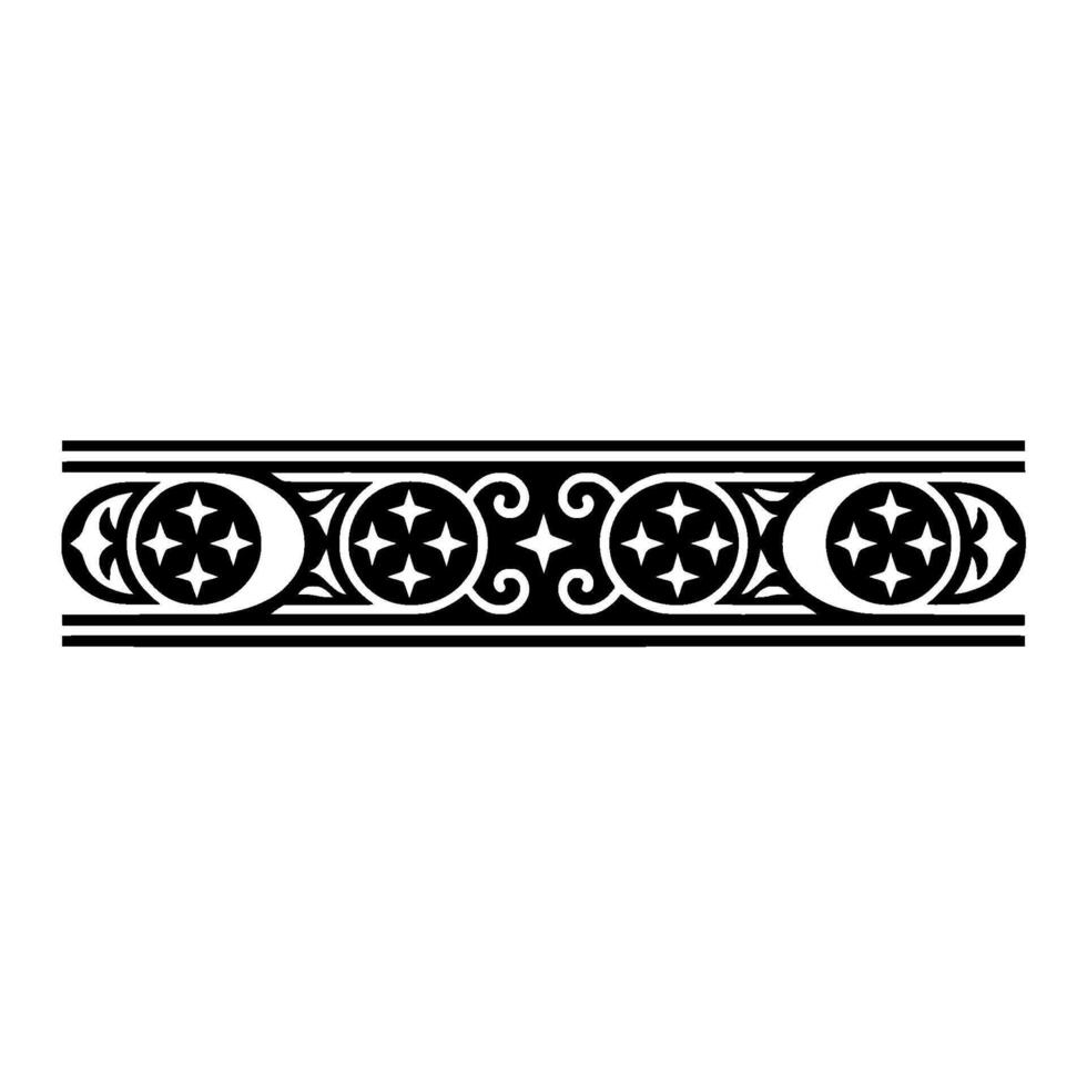 Elegant Black and White Ornamental Border, Geometric. vector