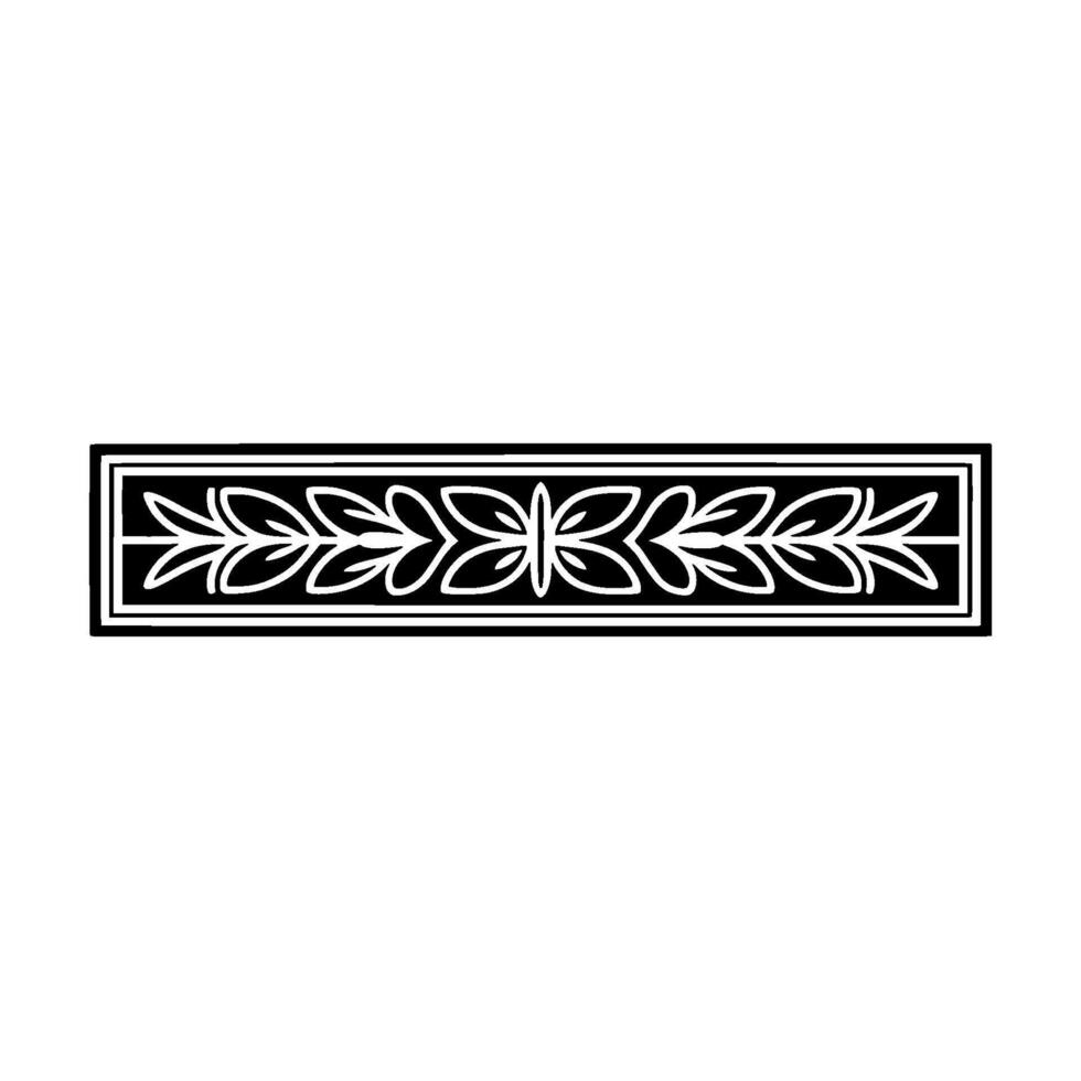 Elegant Black and White Foliage Border on Neutral Background. vector