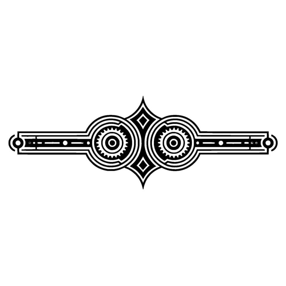 Geometric Ornament with Gears - Minimalist. vector
