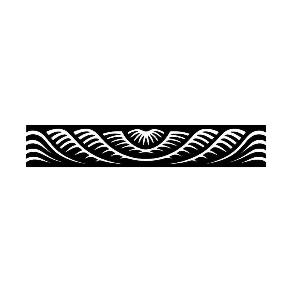 Black and White Tribal Ornament, Decorative Border. vector