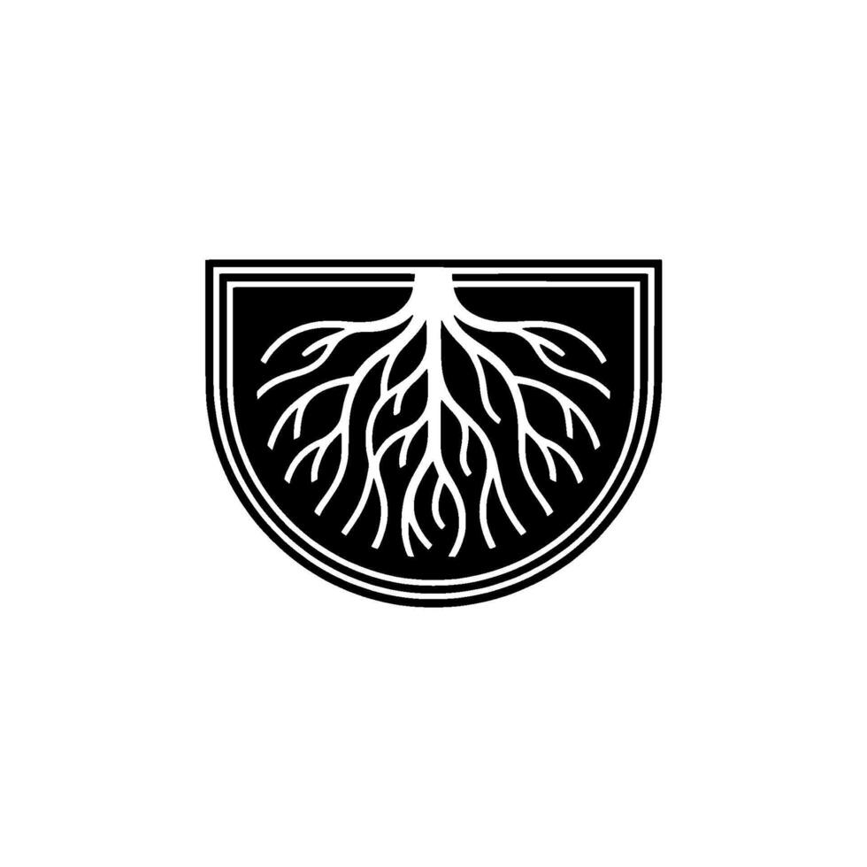 Minimalist Root - Black White, Geometric, Corporate Element. vector
