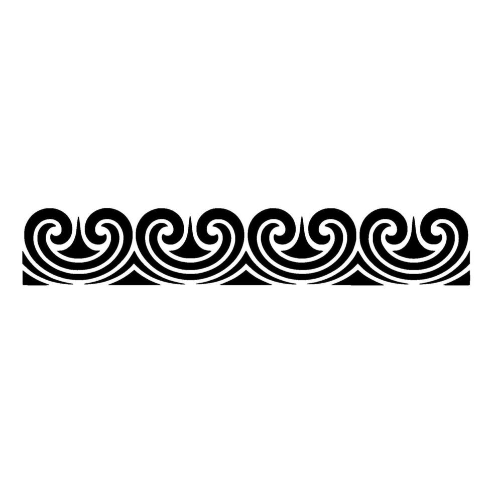 Decorative Wave Border, Black and White. vector