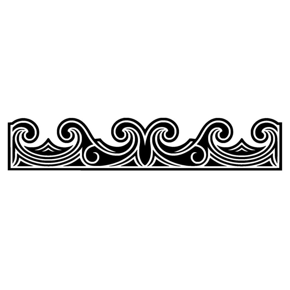 Elegant Swirls Monochrome Decorative Border. vector