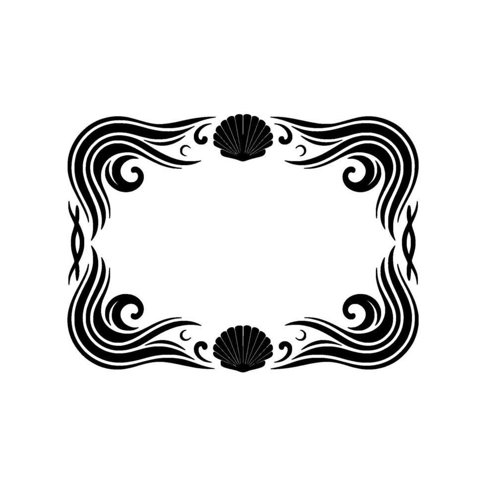 Elegant Seashell Frame Illustration - Nautical, Decorative Element. vector