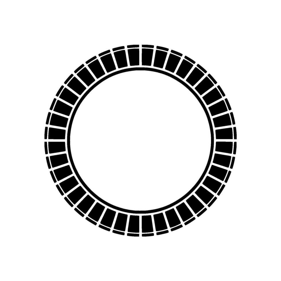 Circular Geometric Pattern in Black and White, Minimalist Element. vector