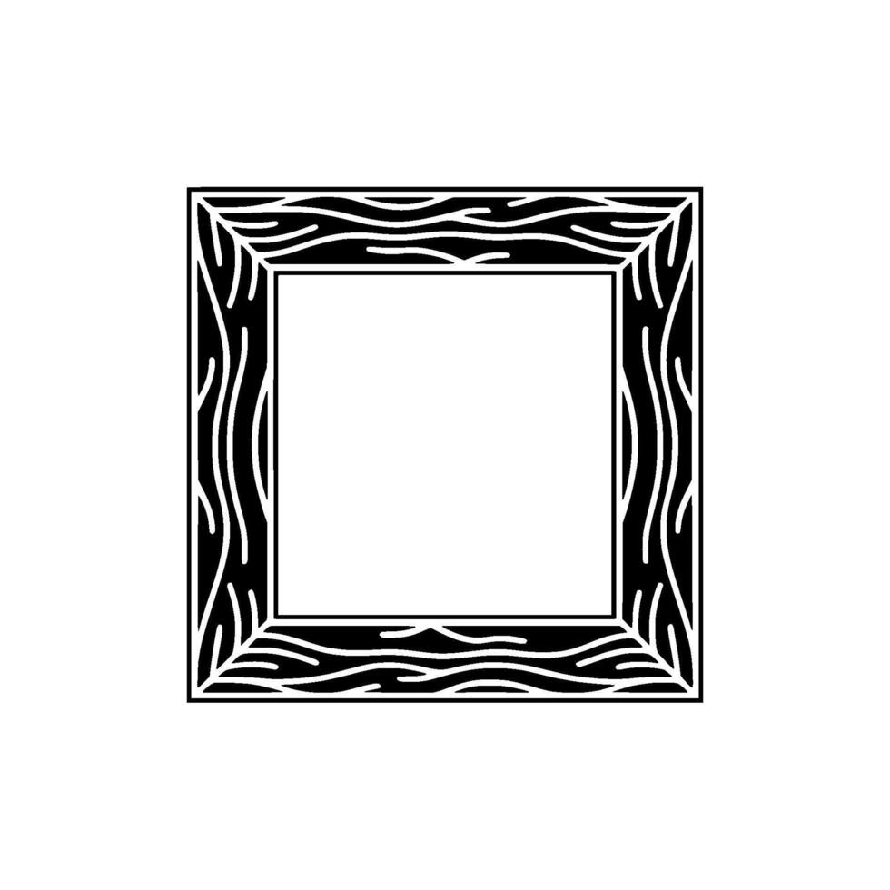 Decorative Square Frame with Organic, Abstract Pattern - Illustration. vector