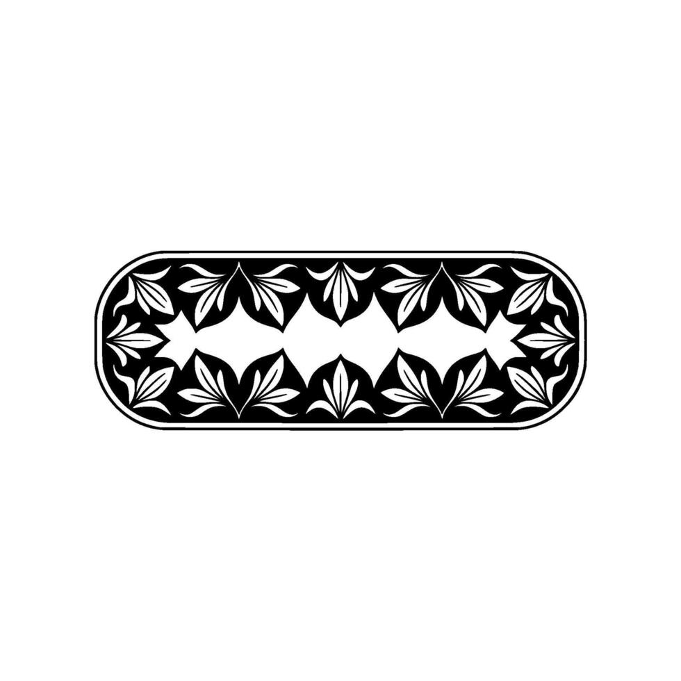 Elegant Floral Frame Illustration in Black and White, Minimalist. vector