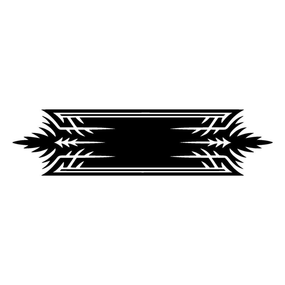 Black White Decorative Ornamental Frame, Tribal , Blank Space. vector