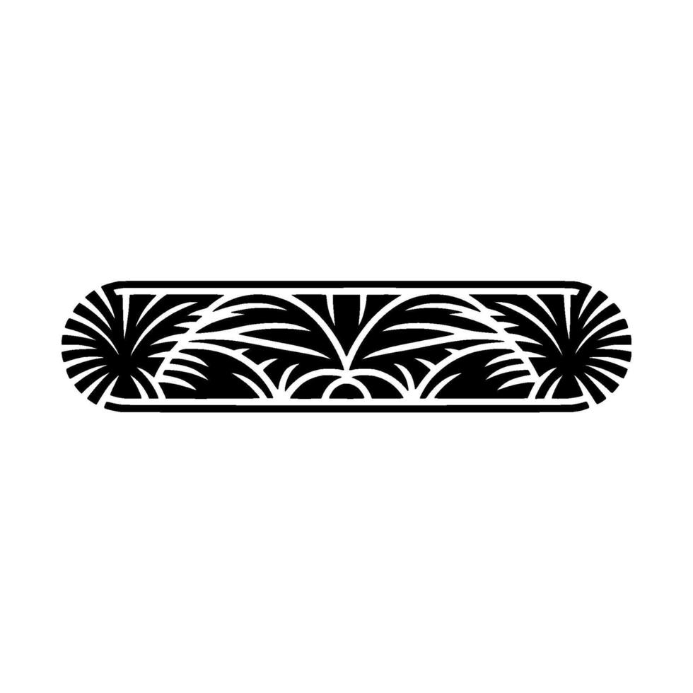 Art Deco Palm Silhouette Decorative Black White Border. vector