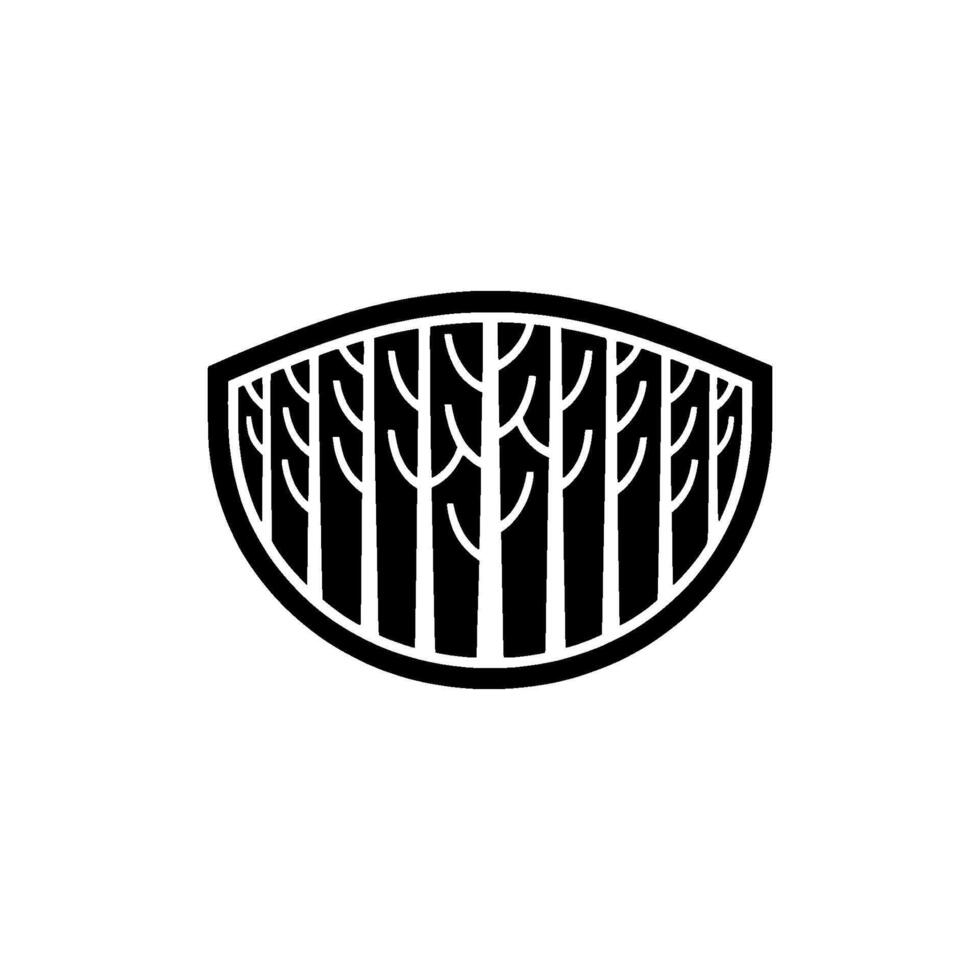 Minimalist Forest Emblem on White Background Nature. vector