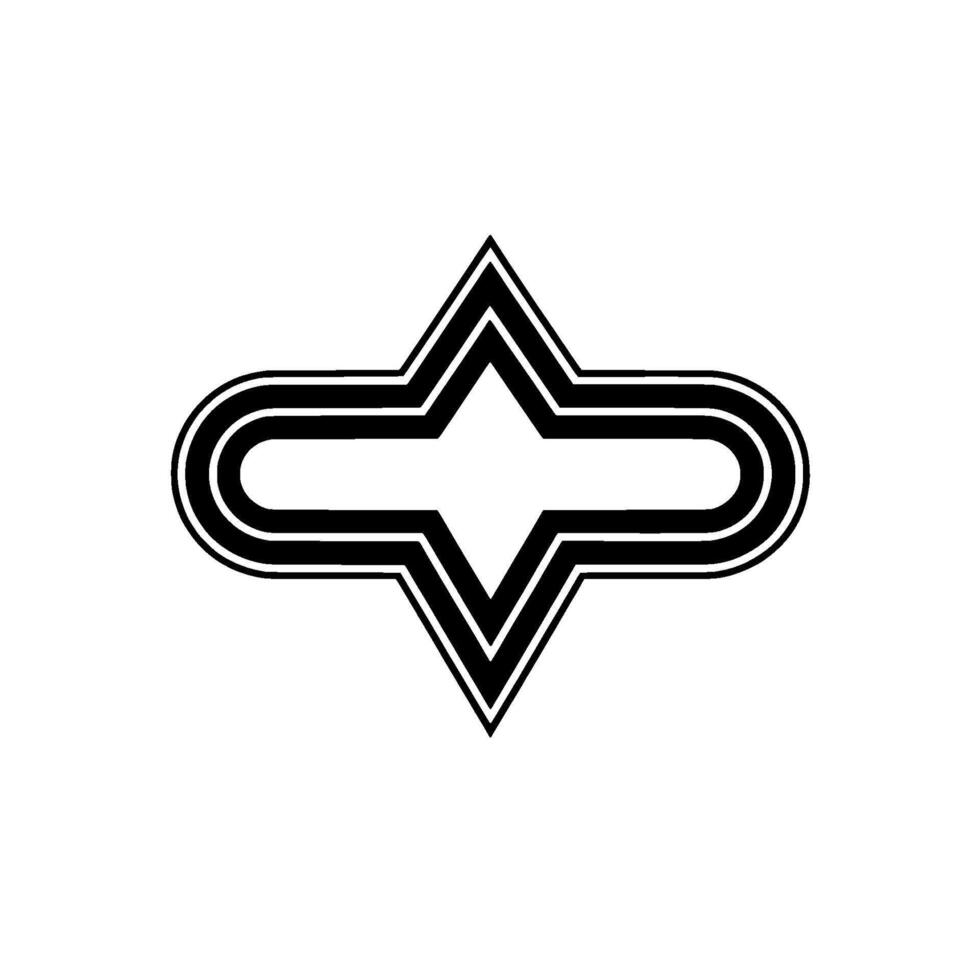 Abstract Geometric , Minimalist Black and White Symbol. vector