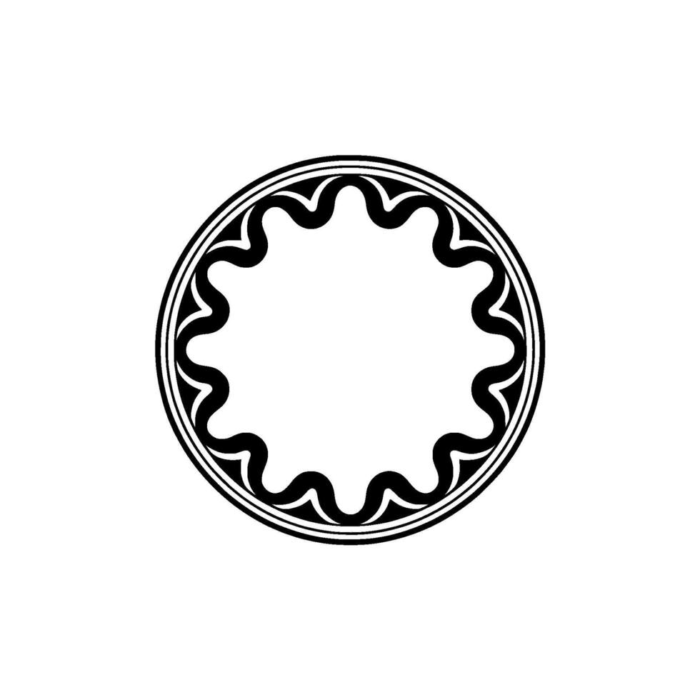 Minimalist Circular Ornament Black and White, Modern. vector