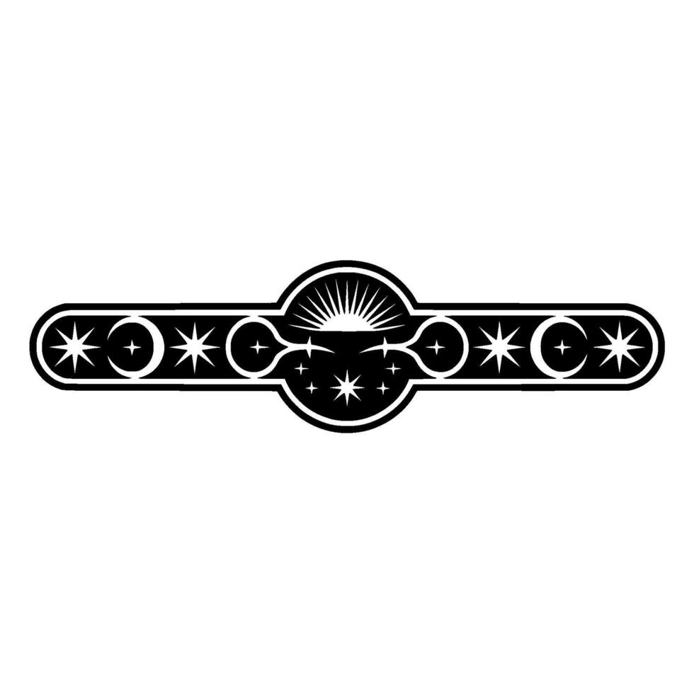 Celestial Ornament Minimalist Black and White. vector