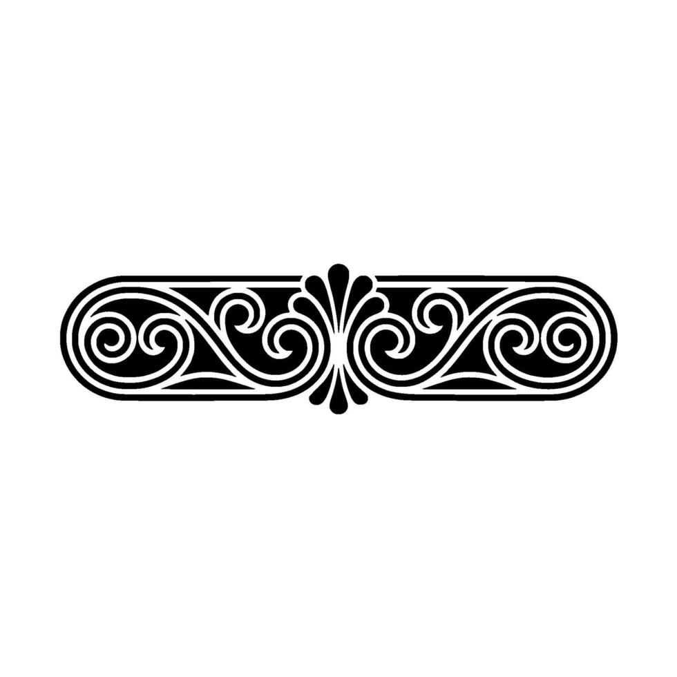Elegant Black and White Ornamental Swirl Border, Minimalist. vector