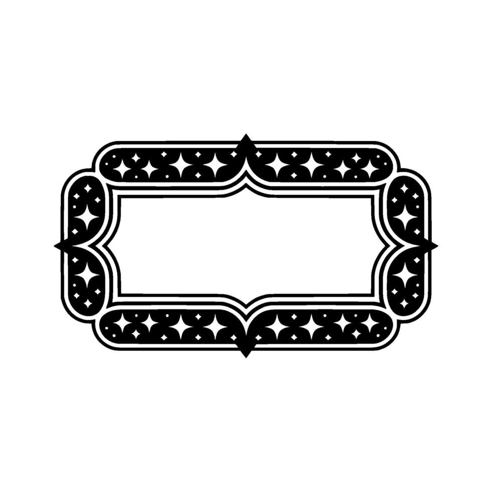 Decorative Black and White Frame Geometric , Elegance. vector