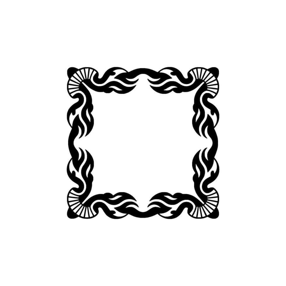 Tribal-Inspired Frame with Abstract Element, Minimalist Aesthetic. vector