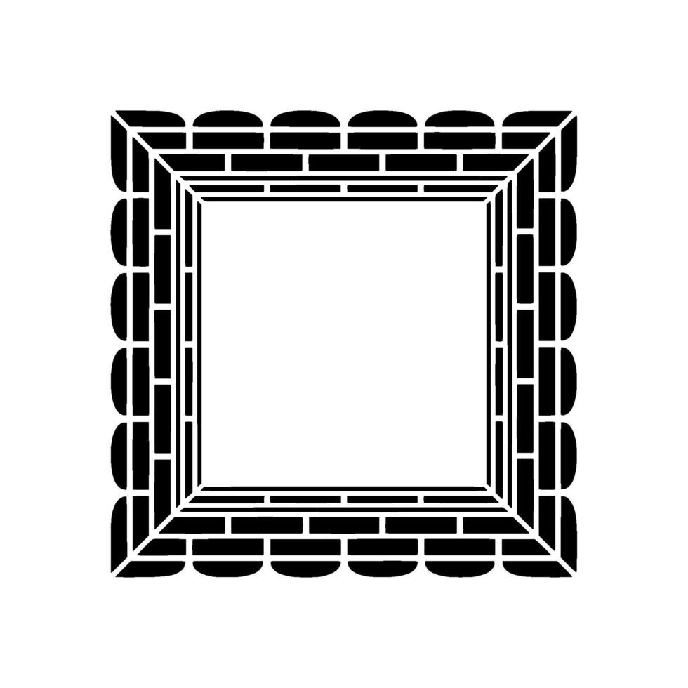Geometric Frame Brick Pattern Border, Clean , Minimalist Style. vector