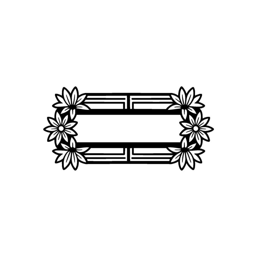 Floral Frame - Decorative Border for Invitations Logos. vector