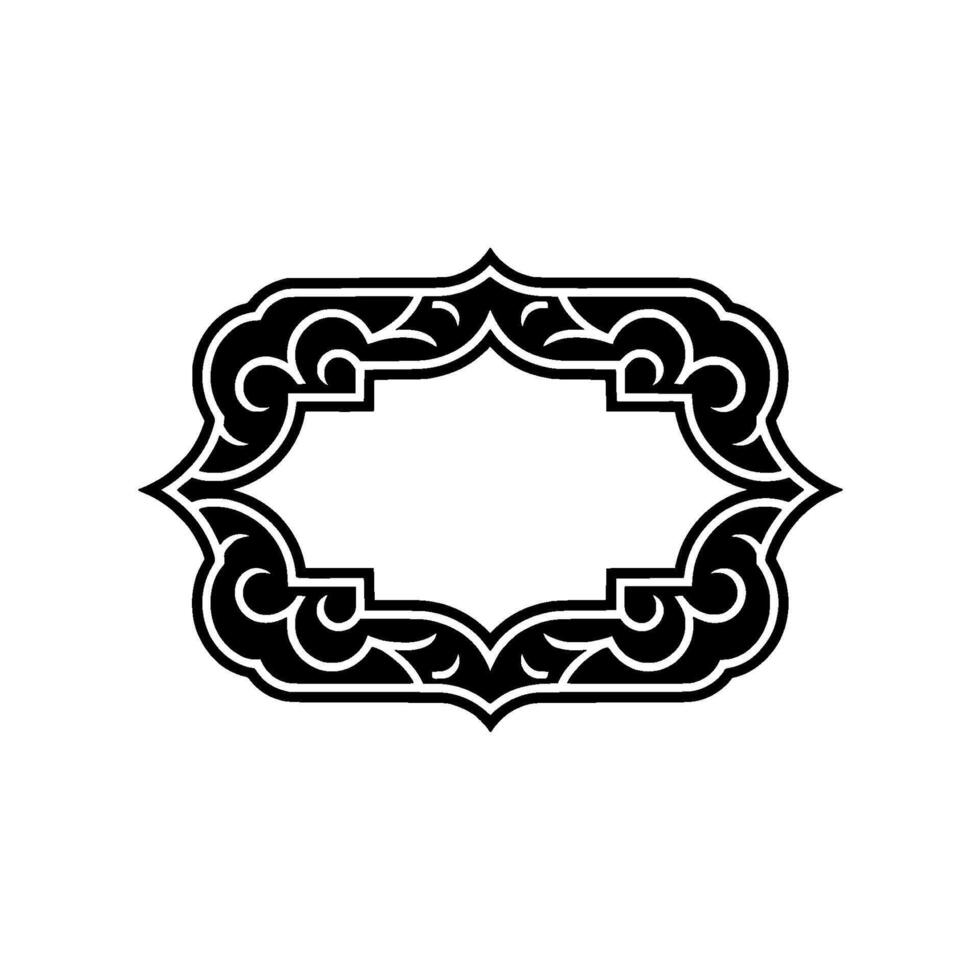 Elegant Black White Decorative Frame, Ornate , Label Concept. vector