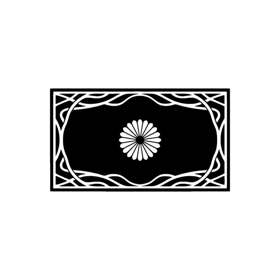Minimalist Japanese Symbol Chrysanthemum Frame. vector