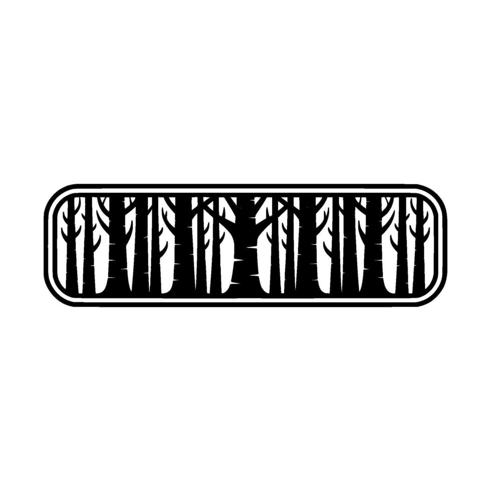 Minimalist Forest , Black White Silhouette. vector