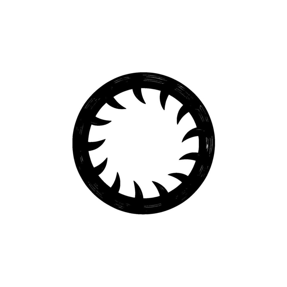 Geometric Circle Sharp Black Gray on White. vector