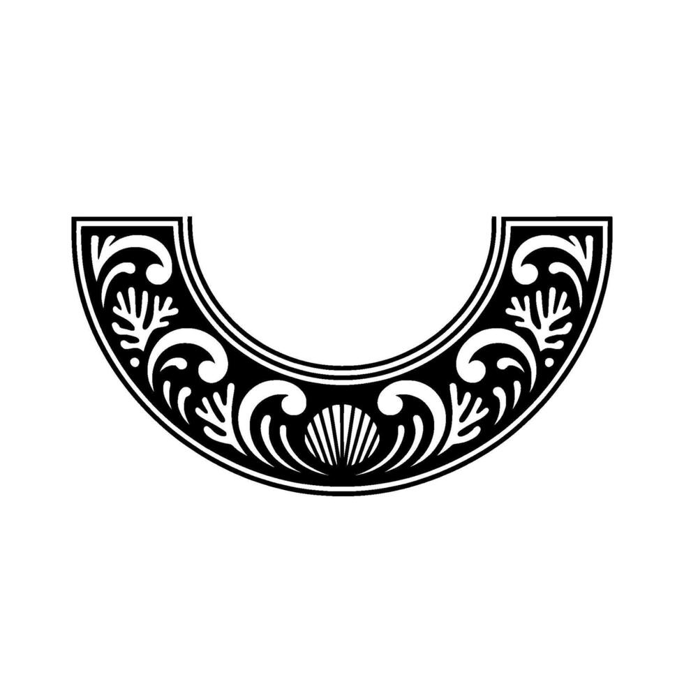Elegant Black White Ornamental Arch for Decoration. vector