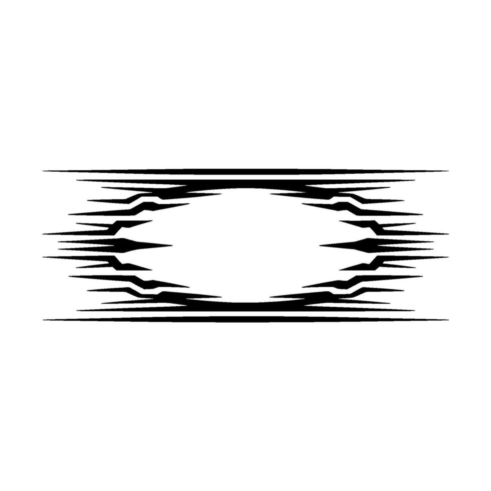 Geometric Oval Bold Black Lines on White, Abstract. vector